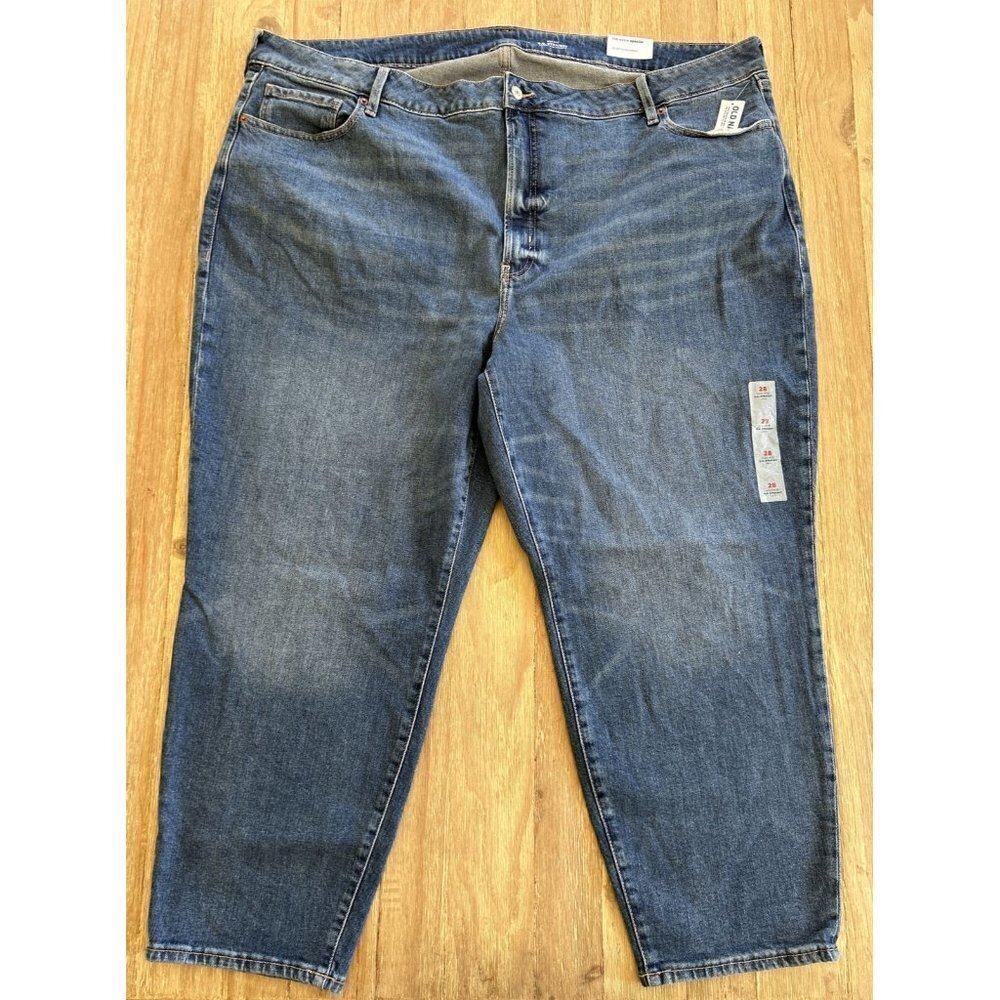 Old Navy High Rise OG Straight Ankle Jean Womens Plus Size 28 Blue Stretch NEW